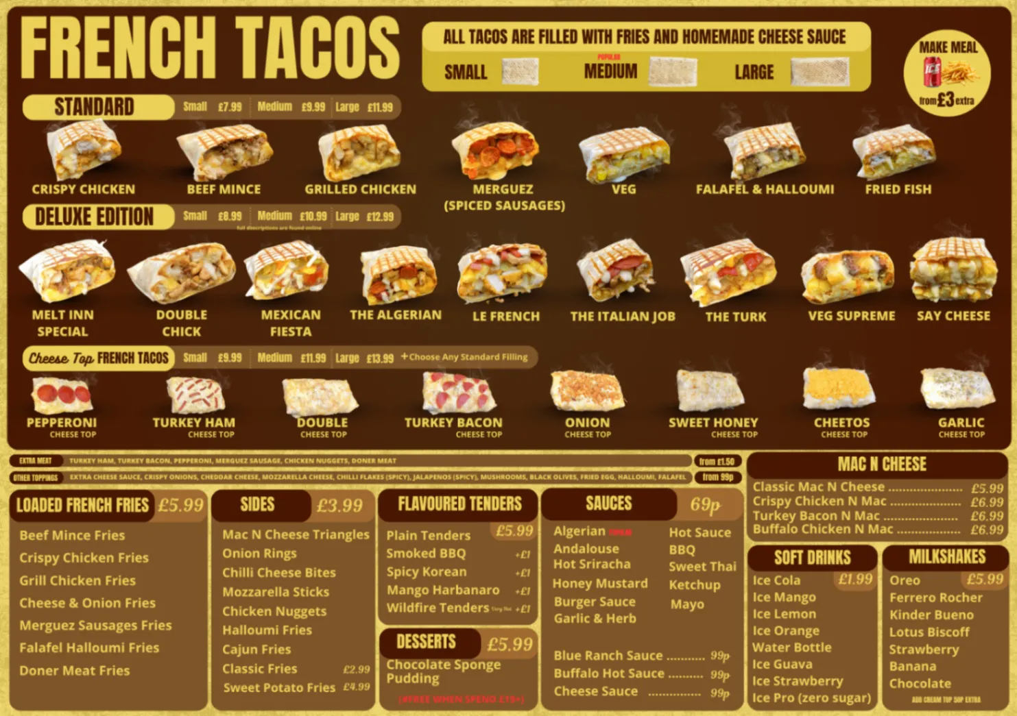 Full Melt Inn-French Tacos menu